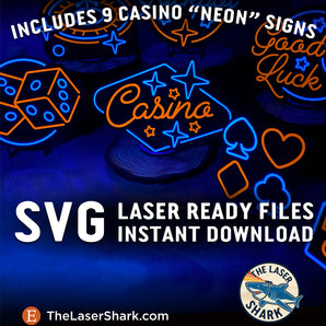 Casino Faux Neon Signs - Laser Cut Files - SVG
