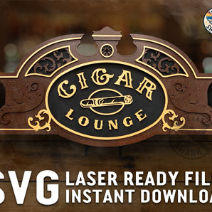 Cigar Lounge Sign - Laser Cut Files - SVG