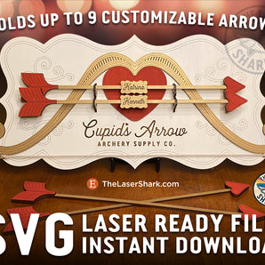 Cupid's Bow & Arrow Display - Laser Cut Files - SVG