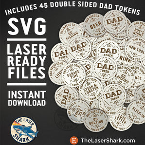 Dad Themed Tokens - Laser Cut Files - SVG