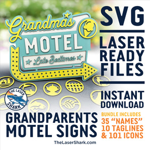 Grandparent's Motel Sign Set - Laser Cut Files - SVG