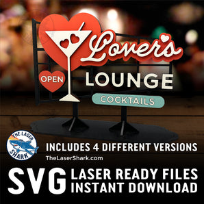 Lover's Lounge Sign Set - Laser Cut Files - SVG