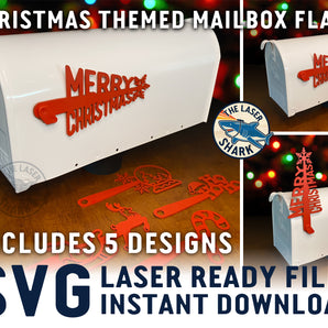 Christmas Mailbox Flags - Laser Cut Files - SVG