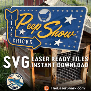 The Peep Show Sign - Laser Cut Files - SVG