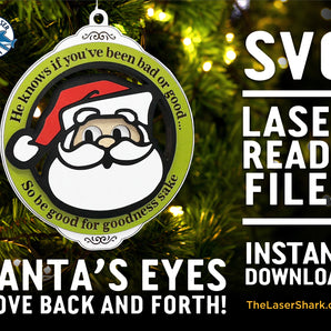 Santa is Watching! - Ornament - Laser Cut Files - SVG