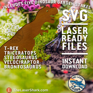 Dinosaur Garden Stakes - Laser Cut Files - SVG