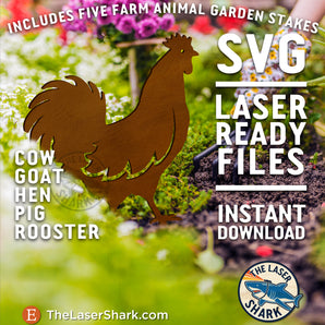Farm Animal Garden Stakes - Laser Cut Files - SVG