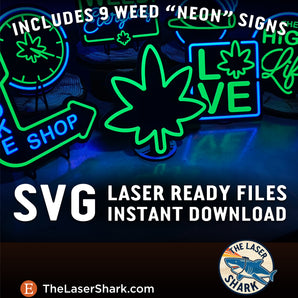 Weed Faux Neon Signs - Laser Cut Files - SVG