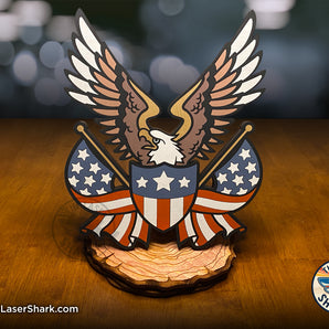 American Traditional Tattoo Eagle - Laser Cut Files - SVG