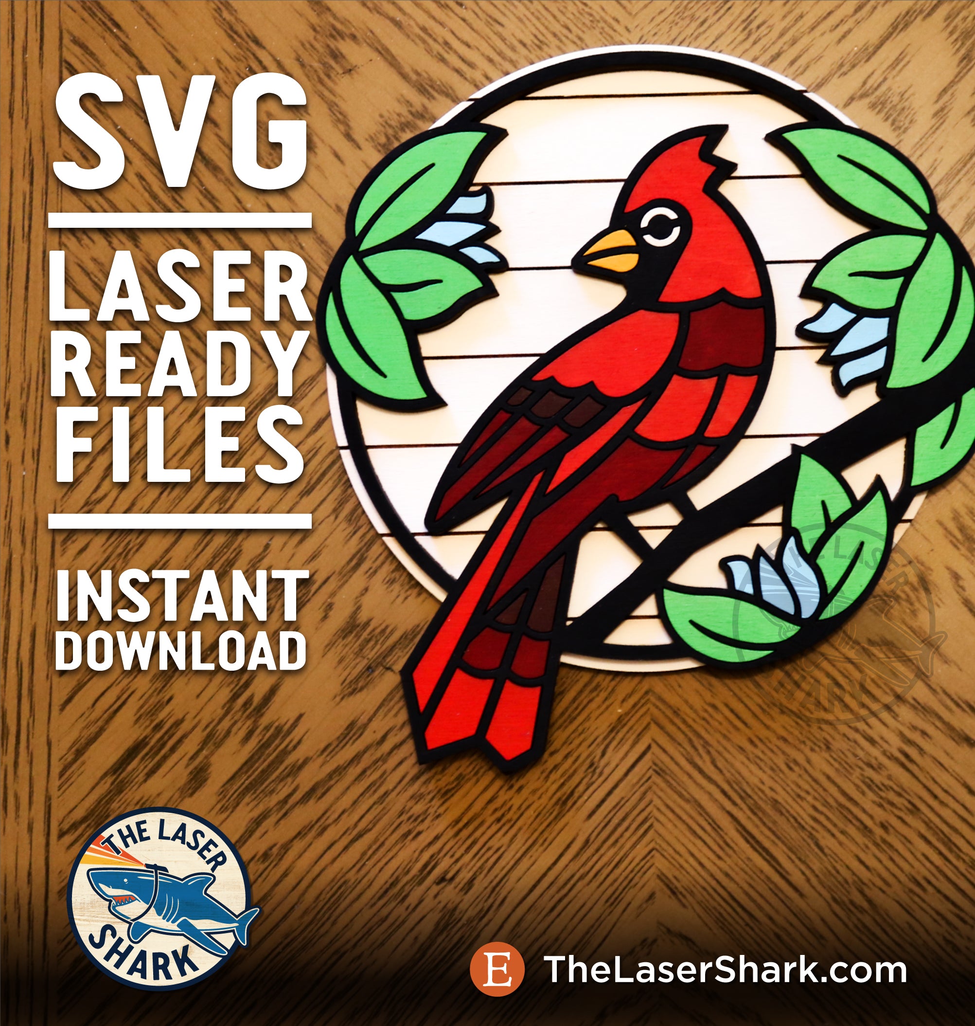 Cardinal Cut File Art Nouveau Cardinal - Laser Cut Files - SVG – The Laser Shark