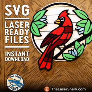 Art Nouveau Cardinal - Laser Cut Files - SVG