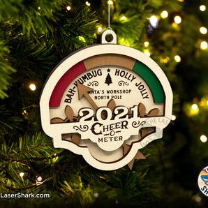 Christmas Cheer-O-Meter Ornament - Laser Cut Files - SVG