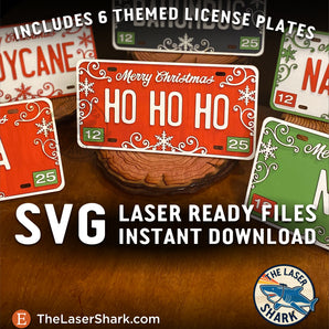 Christmas License Plates - Laser Cut Files - SVG