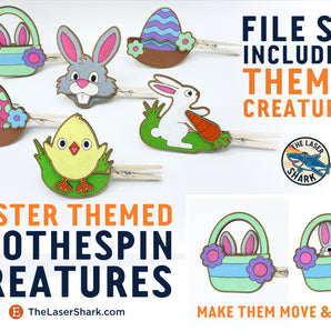 Easter Clothespin Creatures - Laser Cut Files - SVG