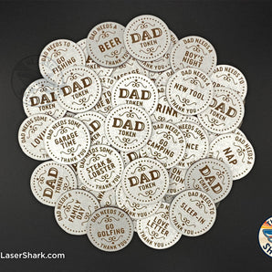 Dad Themed Tokens - Laser Cut Files - SVG