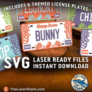 Easter License Plates - Laser Cut Files - SVG
