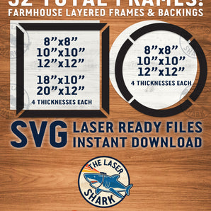 Farmhouse Frames - Laser Cut Files - SVG