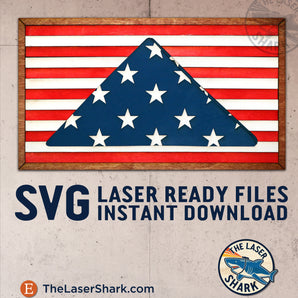 Folded American Flag - Laser Cut Decor - SVG