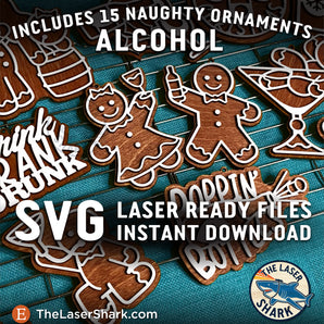 Alcohol Themed Gingerbread Ornaments - Laser Cut Files - SVG