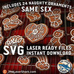 Same Sex Themed Naughty Gingerbread Ornaments - Laser Cut Files - SVG