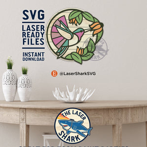 Art Nouveau Hummingbird - Laser Cut Decor - SVG