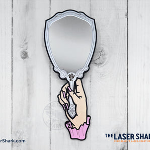 Victorian Hand Mirror - Laser Cut Files - SVG