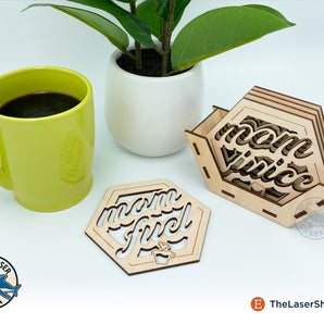 Mom Themed Coasters - Laser Cut Files - SVG
