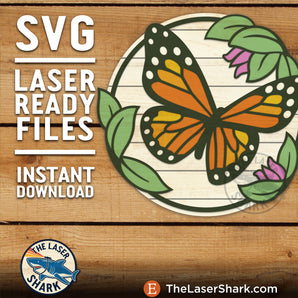 Art Nouveau Monarch Butterfly - Laser Cut Files - SVG
