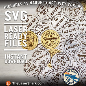 Naughty Activity Tokens - Laser Cut Files - SVG