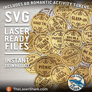 Romantic Date Night Tokens - Laser Cut Files - SVG