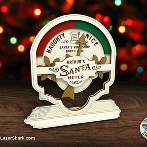 Christmas Santa Naughty & Nice Meter Tabletop Size - Laser Cut Files - SVG