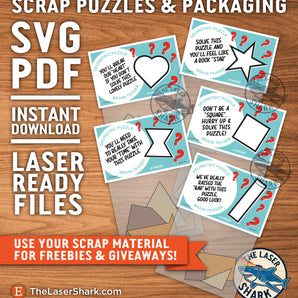 Scrap Puzzles & Bag Toppers - Laser Cut Files - SVG & PDFs