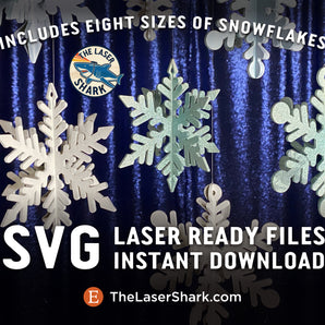 3D Snowflakes - Laser Cut Files - SVG