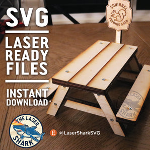 Squirrel Picnic Table - Laser Cut Files - SVG