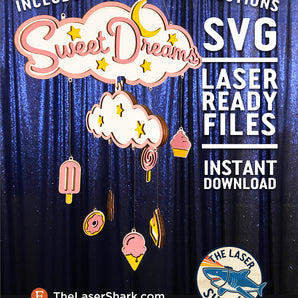 Sweet Dreams Baby Mobile - Laser Cut Files - SVG