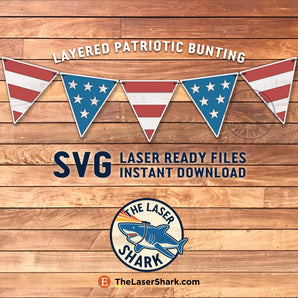 USA Flag Bunting - Laser Cut Files - SVG