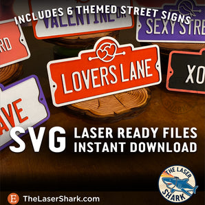 Valentines Street Signs - Laser Cut Files - SVG
