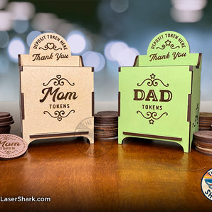 Mom & Dad Themed Token Boxes - Laser Cut Files - SVG
