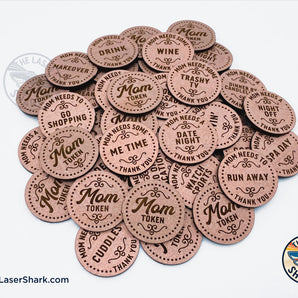 Mom Themed Tokens - Laser Cut Files - SVG