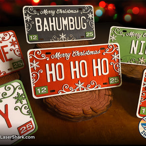 Christmas License Plates - Laser Cut Files - SVG