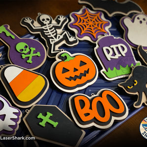 Halloween Sugar Cookies Ornaments - Laser Cut Files - SVG