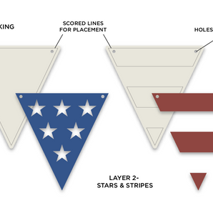 USA Flag Bunting - Laser Cut Files - SVG