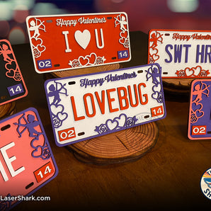Valentines Day License Plates - Laser Cut Files - SVG