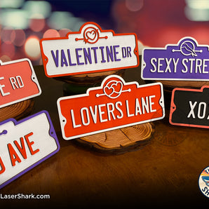 Valentines Street Signs - Laser Cut Files - SVG